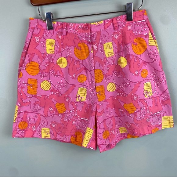 Lilly Pulitzer Pink Monkey Print high waist shorts size 6P - Picture 4 of 7